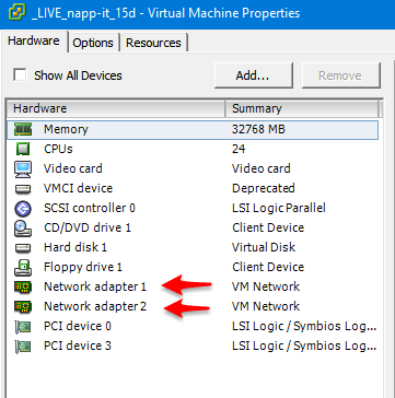 Esxi VM properties