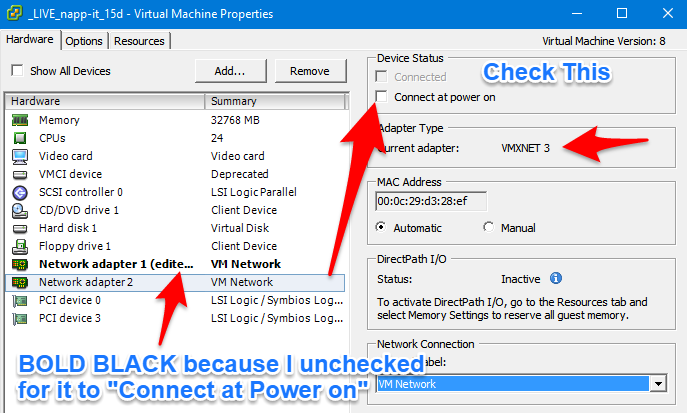 enable vmxnet3