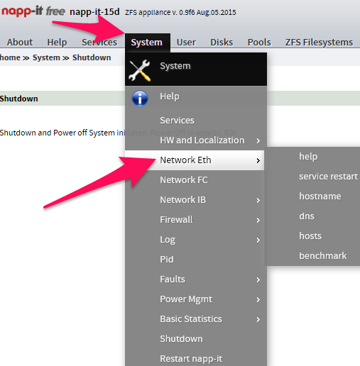 napp-it network settings