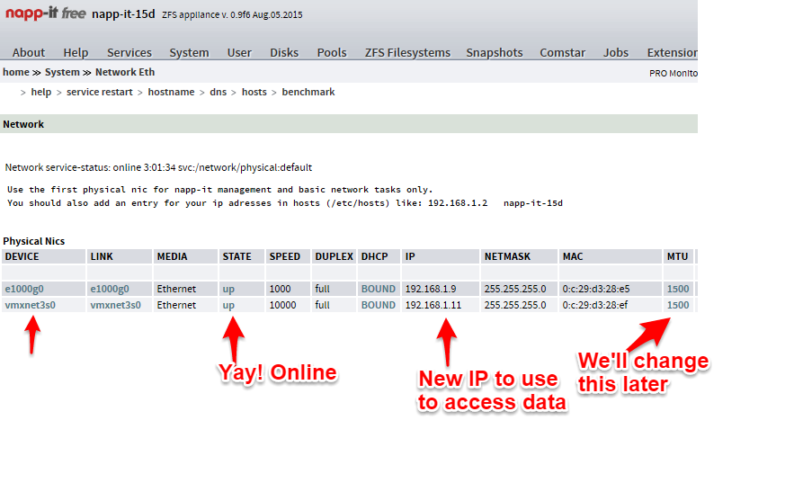 napp-it network vmx3